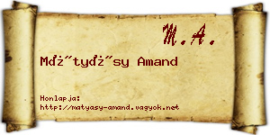 Mátyásy Amand névjegykártya